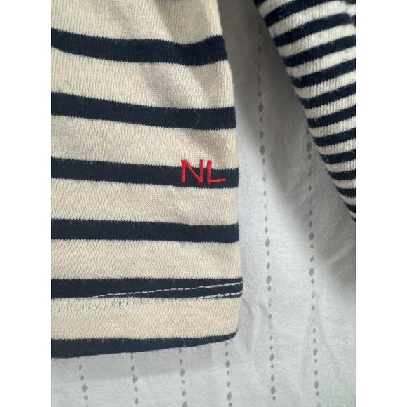 Nili Lotan for Target Womens Top XL Beige/Black Striped Classic Beachy Nautical - Picture 5 of 10